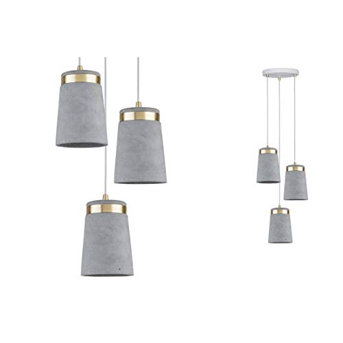 Paulmann 79627 Neordic Norell Pendelleuchte max. 3x20W Hängelampe für E27 Lampen Deckenlampe Grau/Weiß m/Gold m 230V Beton/Metall ohne Leuchtmittel von Paulmann