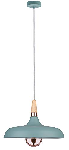 Paulmann 79655 Neordic Juna Pendelleuchte 340mm max. 1x20W Hängelampe für E27 Lampen Deckenlampe Softgrün/Kupfer/Holz 230V ohne Leuchtmittel von Paulmann