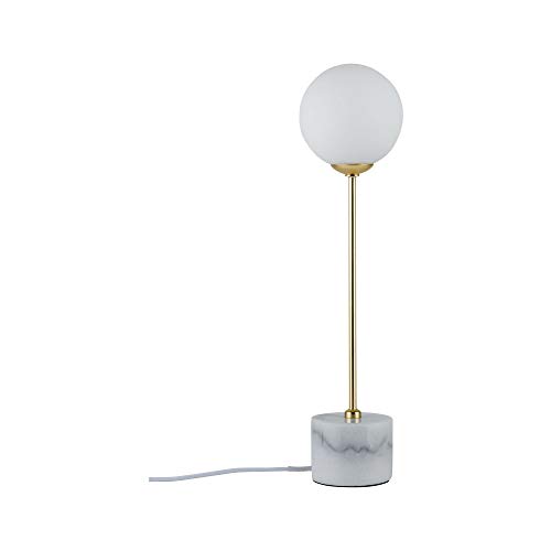 Paulmann 79661 Neordic Tischleuchte Moa max. 1x10W Tischlampe für G9 Lampen Nachttischlampe Weiß/Gold matt 230V Glas/Marmor/Metall ohne Leuchtmittel von Paulmann