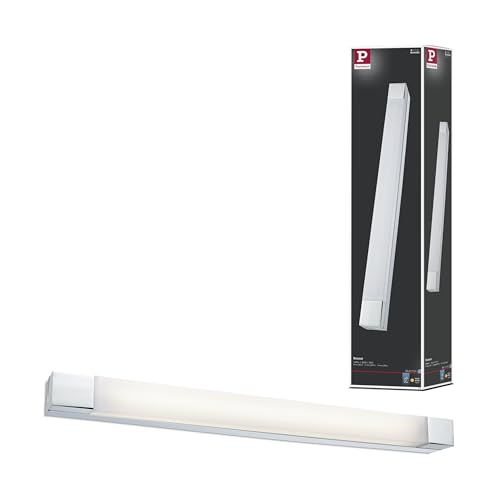 Paulmann 79715 LED Deckenleuchte Spiegelleuchte Quasar incl. 1x10,5 Watt IP44 Deckenlampe Chrom, Weiß Wohnzimmerlampe Metall, Acryl Flurlampe 3000 K von Paulmann