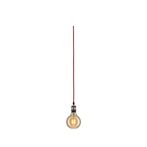 Paulmann 79770 Neordic Pendelleuchte Eldar inkl. Stecker max. 20 W Rot, Nickel gebürstet Wohnzimmer Metall Pendellampe E27 von Paulmann