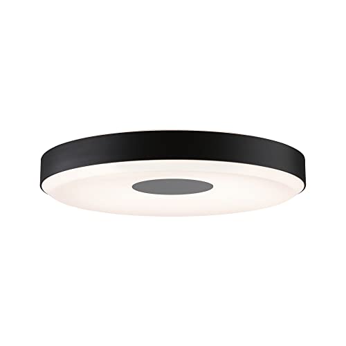 Paulmann 79778 LED Deckenleuchte Smart Home Zigbee Puric Pane Effect 400mm 200/1900lm 230V 16/1,5W dimmbar Deckenlampe Schwarz, Grau 2700 K von Paulmann