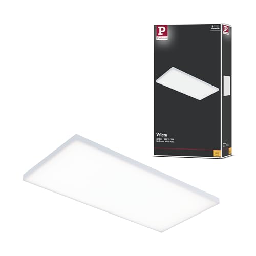 Paulmann 79819 LED Panel Velora eckig incl. 1x29 Watt Deckenlampe Weiß matt Lichtpanel Metall Deckenlicht 3000 K von Paulmann