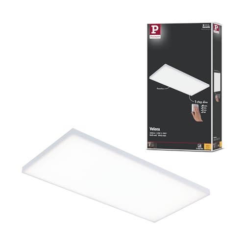 Paulmann 79823 LED Panel Velora eckig incl. 1x26 Watt 3-Step-Dim dimmbar Deckenlampe Weiß matt Lichtpanel Metall Deckenlicht 3000 K von Paulmann