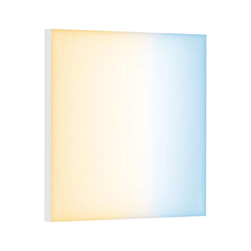 Paulmann 79825 LED Panel Velora eckig incl. 1x10,5 Watt dimmbar Deckenlampe Weiß matt Lichtpanel Metall Deckenlicht 2700 K von Paulmann