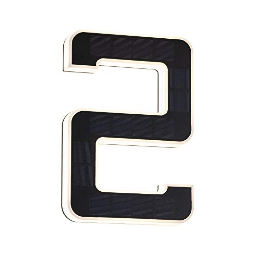 Paulmann 79843 LED Solar Hausnummer 2 IP44 Warmweiß Akku wechselbar incl. 1x0,2 Watt Solarleuchte Solarlampe Kunststoff Solarlicht 3000 K, Schwarz, Einheitsgröße von Paulmann