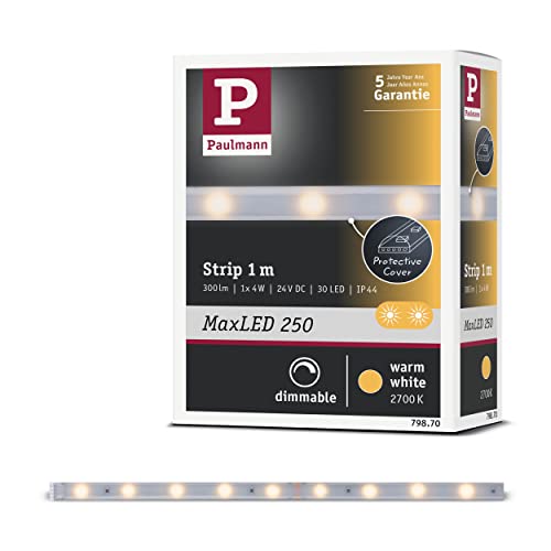 Paulmann 79870 LED Stripe MaxLED 250 Warmweiß 2700K 1m IP44 Protect Cover incl. 1x4 Watt Stripe Strip Lichtband von Paulmann