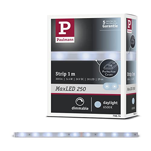 Paulmann 79874 LED Stripe MaxLED 250 1m Daylight IP44 Protect Cover incl. 1x4 Watt Stripe Strip Lichtband 6500 K von Paulmann