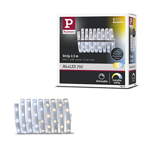 Paulmann 79879 LED Stripe MaxLED 250 2,5m Tunable White IP44 Protect Cover incl. 1x8,8 Watt Stripe Strip Lichtband 2700 K von Paulmann