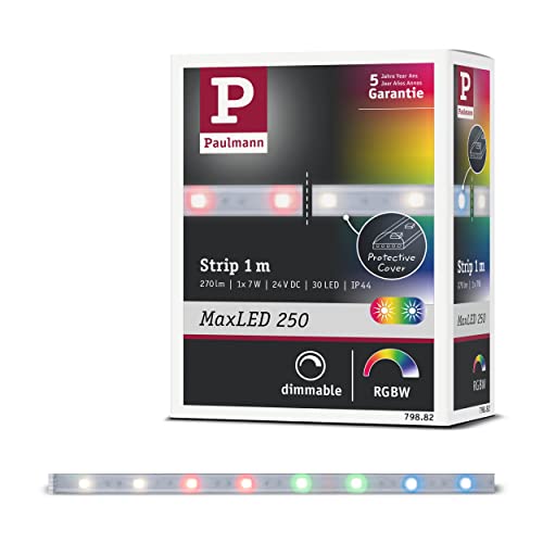 Paulmann 79882 LED Stripe MaxLED 250 1m RGBW IP44 Protect Cover incl. 1x7 Watt Stripe Strip Lichtband 3000 K von Paulmann