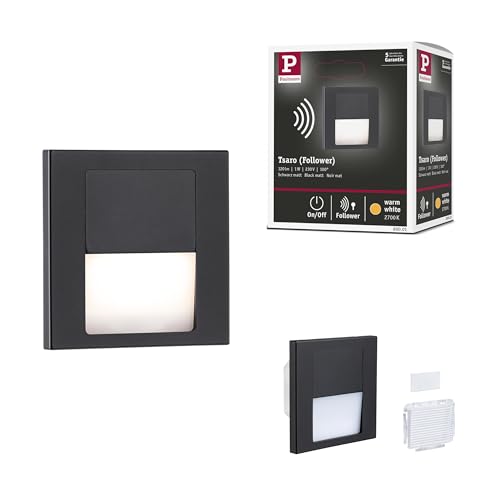 Paulmann 80001 LED Wandeinbauleuchte Tsaro eckig 80x36mm 1W 80lm 230V 2700K Schwarz von Paulmann