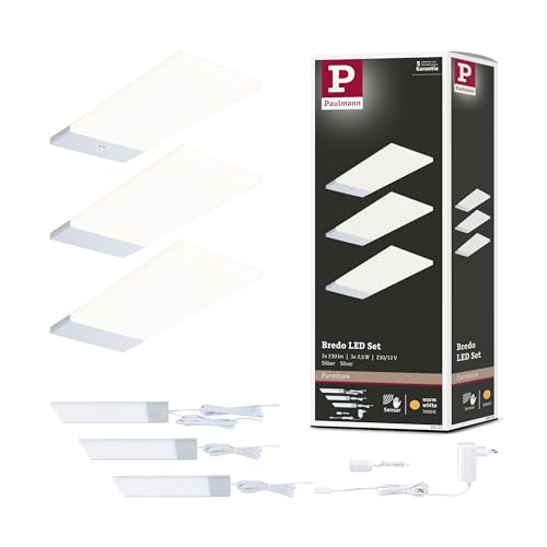 Paulmann 92121 LED Unterschrankleuchte Bredo inkl. Näherungsensor 3er-Set 3000K 2,5W 80x190mm 180lm Silber Möbelaufbauleuchte Paulmann 92121 LED Unterschrankleuchte Bredo inkl. Näherungsensor 3er-Set 3000K 2,5W 80x190mm 180lm Silber Möbelaufbauleuchte von Paulmann