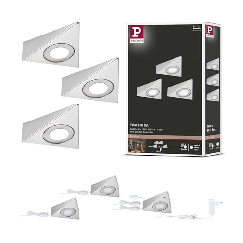 Paulmann 92126 LED Unterschrankleuchte Trias inkl. Näherungsensor 3er-Set 4000K 2,7W 135x132mm 185lm Eisen gebürstet Möbelaufbauleuchte Paulmann 92126 LED Unterschrankleuchte Trias inkl. Näherungsensor 3er-Set 4000K 2,7W 135x132mm 185lm Eisen gebürstet Möbelaufbauleuchte von Paulmann