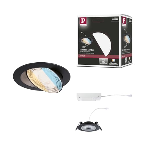 Paulmann 92257 EBL Set Aumus schwenkbar 3-Stepdim LED 1x750lm 2700-6500K 5W 230V Schwarz matt Paulmann 92257 EBL Set Aumus schwenkbar 3-Stepdim LED 1x750lm 2700-6500K 5W 230V Schwarz matt von Paulmann