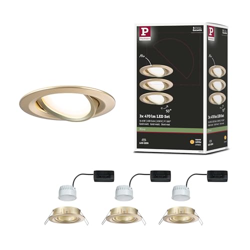 Paulmann 92404 LED Einbauleuchte Nova Coin rund 84mm 50° Coin 3x6W 3x470lm 230V 2700K Gold matt Paulmann 92404 LED Einbauleuchte Nova Coin rund 84mm 50° Coin 3x6W 3x470lm 230V 2700K Gold matt von Paulmann