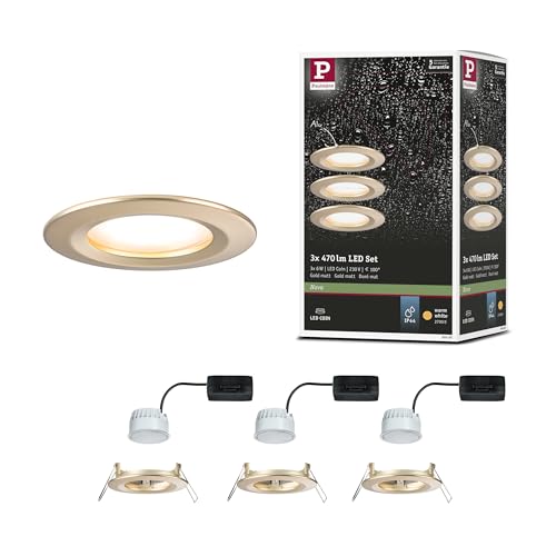 Paulmann 92405 LED Einbauleuchte Nova Coin IP44 rund 78mm Coin 3x6W 3x470lm 230V 2700K Gold matt Paulmann 92405 LED Einbauleuchte Nova Coin IP44 rund 78mm Coin 3x6W 3x470lm 230V 2700K Gold matt von Paulmann