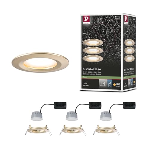 Paulmann 92407 LED Einbauleuchte 3-Step-Dim Nova Coin IP44 rund 74mm Coin 3x6W 3x470lm 230V dimmbar 2700K Gold matt Paulmann 92407 LED Einbauleuchte 3-Step-Dim Nova Coin IP44 rund 74mm Coin 3x6W 3x470lm 230V dimmbar 2700K Gold matt von Paulmann