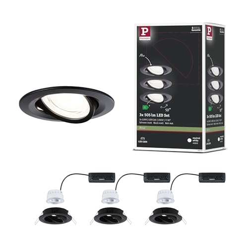 Paulmann 92457 LED Einbauleuchte Nova Coin rund 84mm 50° 3x2,8W 3x505lm 230V 4000K Schwarz matt Paulmann 92457 LED Einbauleuchte Nova Coin rund 84mm 50° 3x2,8W 3x505lm 230V 4000K Schwarz matt von Paulmann