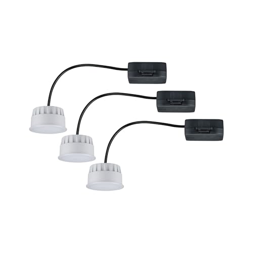 Paulmann 92473 LED Einbauleuchte Modul Choose Coin 3-Step-Dim 3er-Set rund 50mm 3x6W 3x470lm 230V 2700K Satin rund dimmbar Deckenspot Kunststoff von Paulmann