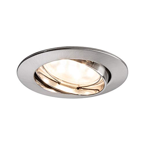 Paulmann 927.68 Premium EBL Set Coin klar rund schwenkbar LED 3x6,8W 2700K 230V 51mm Eisen gebürstet 92768 Spot Einbaustrahler Einbauleuchte von Paulmann