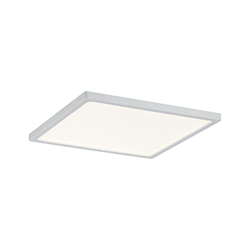 Paulmann 92938 LED Panel Areo eckig incl. 1x8 Watt IP44 dimmbar Deckenlampe Weiß matt Deckenleuchte Kunststoff Wohnzimmerlampe 3000 K von Paulmann