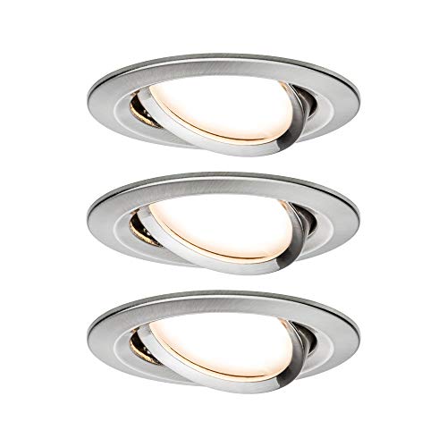 Paulmann 92959 SmartHome Zigbee Einbauleuchten-Set LED Coin Nova Plus 3x6,5W dimmbar Eisen gebürstet von Paulmann