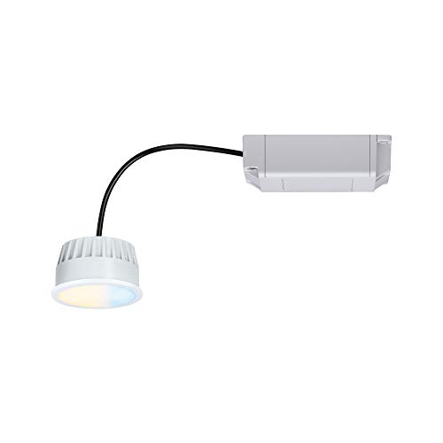 Paulmann 93074 LED Einbauleuchte Modul Smart Home Zigbee Tunable White Coin rund 80 mm 6W 470lm 230V Tunable White Satin rund dimmbar Deckenspot Kunststoff [Energieklasse G] von Paulmann