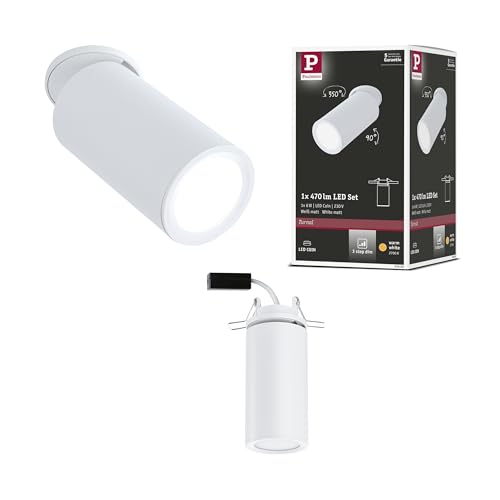 Paulmann 93086 LED Einbauleuchte Turnal rund 60mm 90° 470lm 3-Step-Dim rund incl. 1x6 Watt dimmbar Einbaustrahler Weiß matt Metall 2700 K Coin Paulmann 93086 LED Einbauleuchte Turnal rund 60mm 90° 470lm 3-Step-Dim rund incl. 1x6 Watt dimmbar Einbaustrahler Weiß matt Metall 2700 K Coin von Paulmann