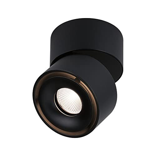 Paulmann 93371 LED Einbauleuchte Deckenleuchte Spircle 78mm incl. 1x8,0 W Warmweiß Schwarz matt Aufbauleuchte Aluminium Deckenleuchte 3000 K von Paulmann