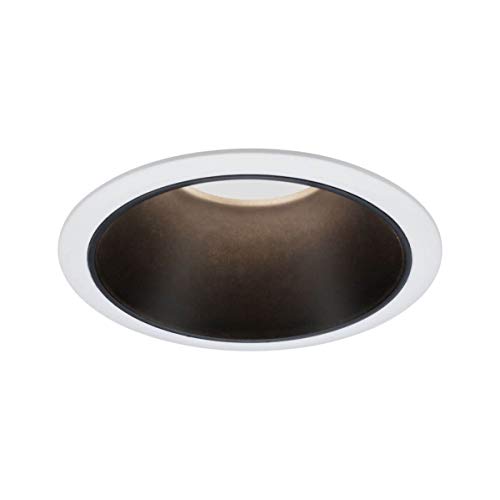 Paulmann Einbaustrahler Cole Coin, 3-Stufen Dimmbar, Ø 88mm, 1 x 6,5W, 460 lm, IP44 Spritzwasserschutz, 2700 Kelvin, Weiß/Schwarz, Einbauleuchte von Paulmann