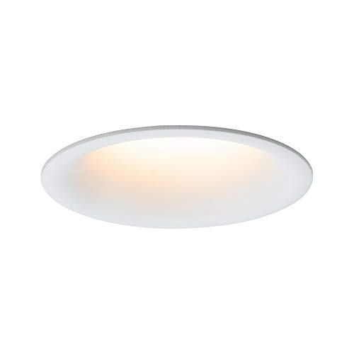 Paulmann 93418 LED Einbauleuchte Cymbal incl 1x6,5W IP44 dimmbar Einbaustrahler Weiß matt Spot Kunststoff Einbaulampe 2000K von Paulmann