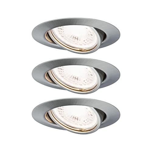 Paulmann Einbauleuchte LED Base rund 5W GU10 Eisen 3er-Set schwenkbar 3-Stufen-Dimmbar von Paulmann