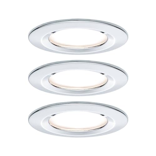 Paulmann 93463 Einbauleuchte LED Coin Nova rund 6,5W Chrom 3er-Set starr IP44 spritzwassergeschützt von Paulmann
