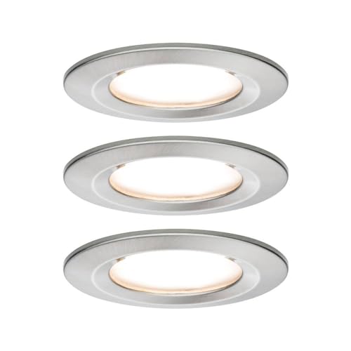 Paulmann Nova Bad-Einbauleuchte 3er Set LED LED 18 W IP44 Eisen (gebürstet) von Paulmann