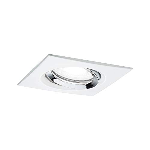 Paulmann 936.74 Einbauleuchte LED Nova Plus eckig 1x6W GU10 Weiß matt, Chrom schwenkbar dimmbar zum Kombinieren mit den Paulmann Downlight CombiSystems Basic-Sets Paulmann 936.74 Einbauleuchte LED Nova Plus eckig 1x6W GU10 Weiß matt, Chrom schwenkbar dimmbar zum Kombinieren mit den Paulmann Downlight CombiSystems Basic-Sets von Paulmann