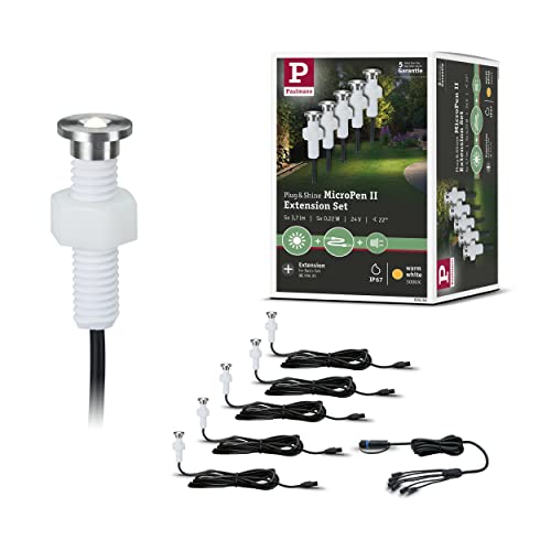 Paulmann 936.94 Outdoor Plug & Shine EBL Set MicroPen II IP67 3000K Edelstahl 93694 Einbauleuchte Ei von Paulmann