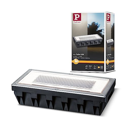 Paulmann 93775 Bodeneinbauleuchten-Set Solar Einbaustrahler Box LED Spot Edelstahl 1er Set 1x0,6W inkl. Leuchtmittel Außenbereich begehbar von Paulmann