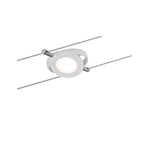 Paulmann 94088 Seilsystem Seil-Leuchte RoundMac LED 1x4W Lampe für Seilsystem 12V DC Spot Weiß matt Seilleuchte inklusive fest verbautem Leuchtmittel von Paulmann