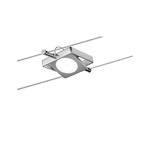 Paulmann 94089 Seilsystem Seil-Leuchte MacLED LED 1x4W Lampe für Seilsystem 12V DC Spot Chrom matt Seilleuchte inkl. fest verbautem Leuchtmittel von Paulmann