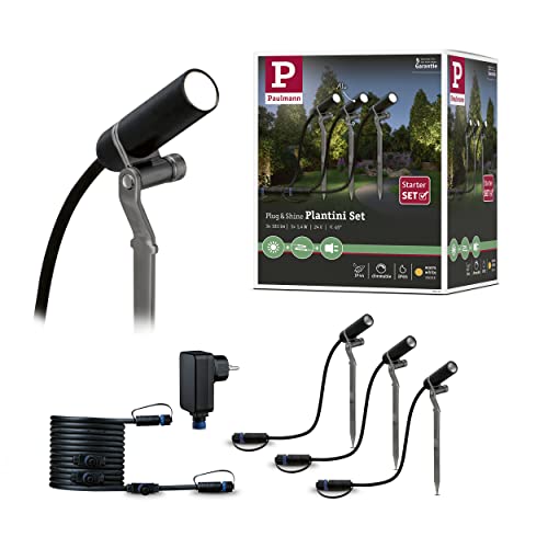 Paulmann 941.54 Outdoor Plug & Shine Spot Plantini Set Set 3000K 24V Anthrazit Alu 94154 Aussenleuch von Paulmann
