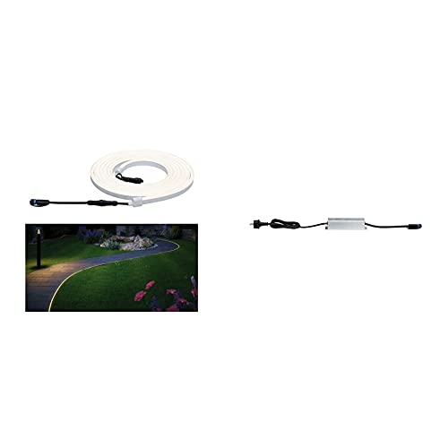 Paulmann 94191 Plug & Shine LED Außenleuchte flexible Neon Stripe incl. 1x31 Watt IP67, Weiß, 3000 K & 988.49 Outdoor Plug & Shine Power Supply IP44 230/24V DC 75W, Trafo Transformator Aussenleuchten von Paulmann