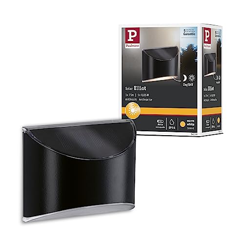 Paulmann 94233 Solar Wegeleuchte LED Außenleuchte incl. 1x0,05 Watt Anthrazit Kunststoff 3000 K Warmweiß, 0.05 W von Paulmann