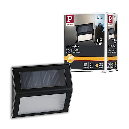 Paulmann 94234 Solar Stufenleuchte/Treppenleuchte LED Außenleuchte incl. 1x0,05 Watt Anthrazit Kunststoff 3000 K Warmweiß Paulmann 94234 Solar Stufenleuchte/Treppenleuchte LED Außenleuchte incl. 1x0,05 Watt Anthrazit Kunststoff 3000 K Warmweiß von Paulmann