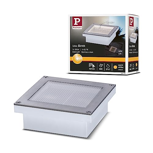 Paulmann 94238 Solar LED Bodeneinbauleuchte Aron 10x10 cm 50lm mit Bewegungsmelder von Paulmann