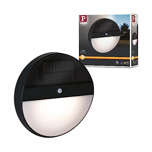 Paulmann 94264 LED Solar Outdoor Wandleuchte Elois rund incl. 1x1 Watt IP44 Außenbereich Anthrazit Solar Kunststoff Solarlampe 3000 K von Paulmann