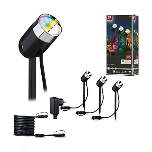 Paulmann 94284 Plug & Shine ZigBee Aussenleuchte Basisset RGBW Spot Pike Anthrazit von Paulmann