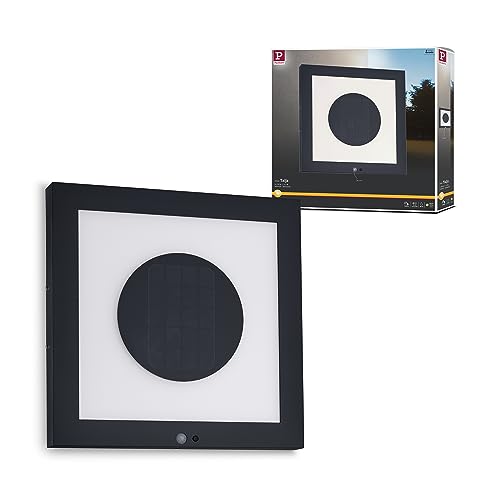 Paulmann Outdoor Solar Panel Taija mit Bewegungsmelder, 40 x 40 cm, IP44, 2 W, 90 lm, Warmweiß, Akku von Paulmann