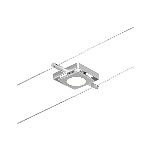 Paulmann 94421 CorDuo LED Seilsytem Spot MacLED DC incl. 1x4,5 Watt erweiterbar Chrom matt, Chrom Drahtseil Metall 3000 K von Paulmann