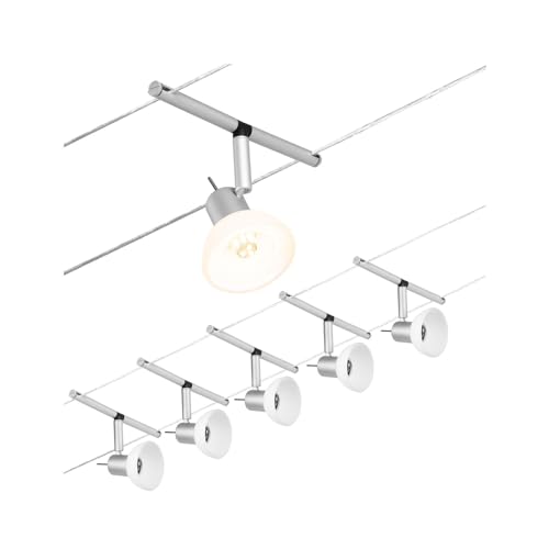 Paulmann 94448 CorDuo Seilsytem Set Sheela DC max. 5x10 Watt erweiterbar Chrom matt Drahtseil Kunststoff GU5,3 Drahtseilsystem ohne Leuchtmittel von Paulmann