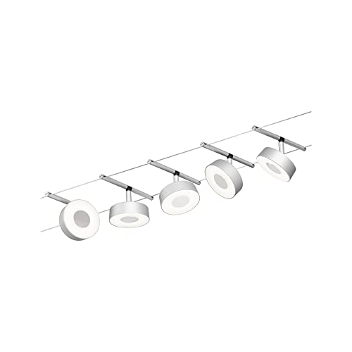 Paulmann 94475 LED Seilsytem Circle Basisset 5x400lm incl. 5x5 W Warmweiß Chrom matt, Chrom Kunststoff, Metall Beleuchtungssystem 3000 K von Paulmann